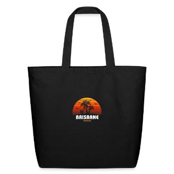 Retro Brisbane Australia Sunset Cool Vintage - Eco-Friendly Cotton Tote - black - Front