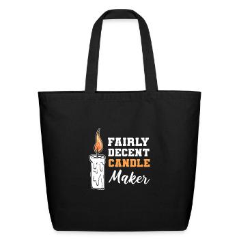 Decent Candle Maker Hobbyist Gift - Eco-Friendly Cotton Tote - black - Front
