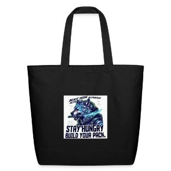 Cyber Wolf Stay Hungry - Eco-Friendly Cotton Tote - black - Front