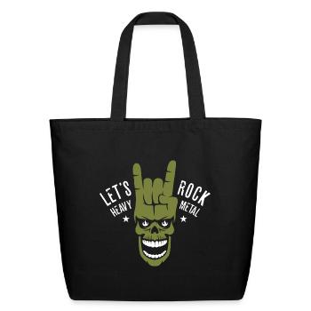 heavy metal rock - Eco-Friendly Cotton Tote - black - Front
