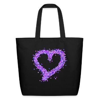 Heart with hearts - Eco-Friendly Cotton Tote - black - Front