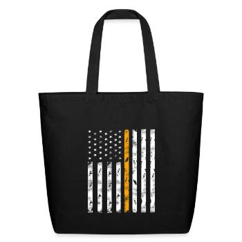 911 dispatcher flag - Eco-Friendly Cotton Tote - black - Front