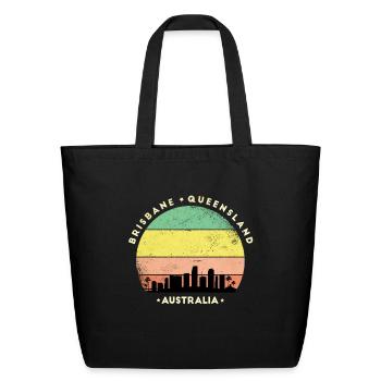 Retro sunset Brisbane Queensland Australia - Eco-Friendly Cotton Tote - black - Front