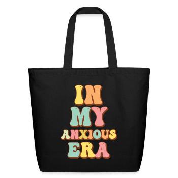 In My Anxious Era Funny Overthink - Eco-Friendly Cotton Tote - black - Front