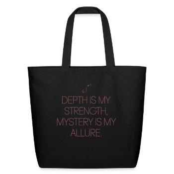 Scorpio Zodiac: Depth Is My Strength, Mystery Is - Eco-Friendly Cotton Tote - black - Front