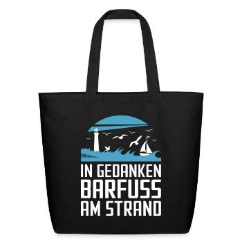 Baltic Sea Coast Barefoot On The Beach - Eco-Friendly Cotton Tote - black - Front