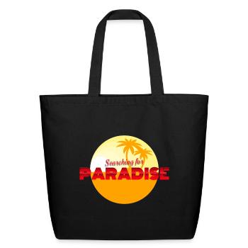 Searching for Paradise - Eco-Friendly Cotton Tote - black - Front
