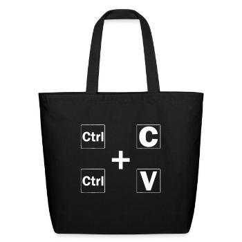 Ctrl C Ctrl V Funny Family - Eco-Friendly Cotton Tote - black - Front