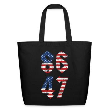 8647 Rock Style Retro Vintage  - Eco-Friendly Cotton Tote - black - Front