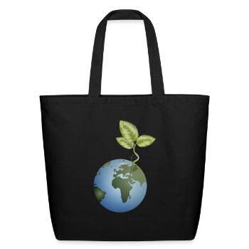 Seed in the earth unfolds - Eco-Friendly Cotton Tote - black - Front