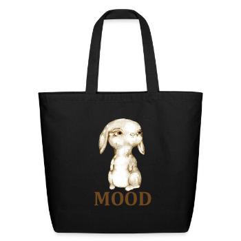 MOOD rabbit - Eco-Friendly Cotton Tote - black - Front