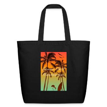 Summer chill, vacation time - Eco-Friendly Cotton Tote - black - Front