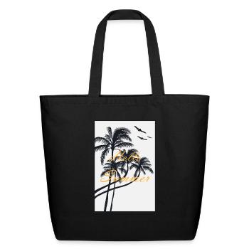 Hello Summer - Eco-Friendly Cotton Tote - black - Front