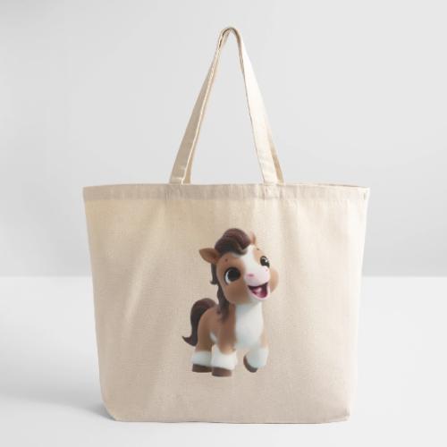Sweet Cartoon Baby Pony in Brown and White - Eco-Friendly Cotton Tote