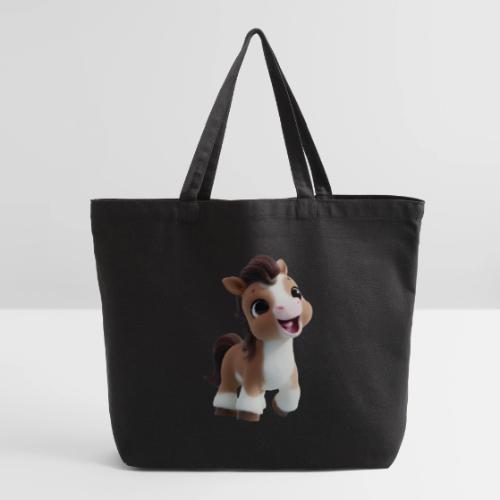Sweet Cartoon Baby Pony in Brown and White - Eco-Friendly Cotton Tote