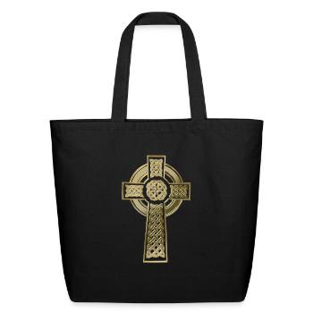Celtic cross - Eco-Friendly Cotton Tote - black - Front
