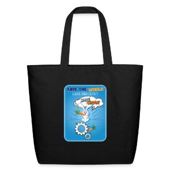 Save the World More Carrot (Speech Balloon) - Eco-Friendly Cotton Tote - black - Front