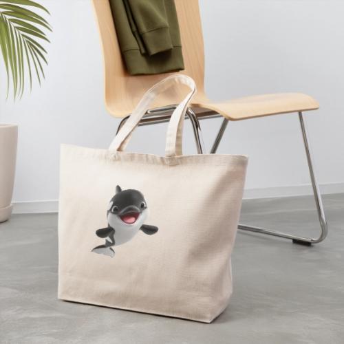 Smiling Cartoon Baby Orca - Eco-Friendly Cotton Tote
