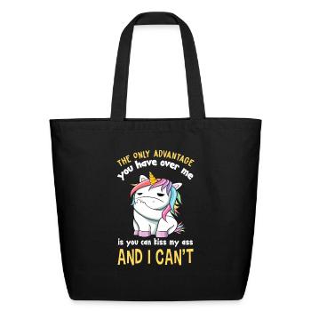 CSS Unicorn Sass Cat - Eco-Friendly Cotton Tote - black - Front
