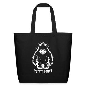 Yeti To Party - Eco-Friendly Cotton Tote - black - Front