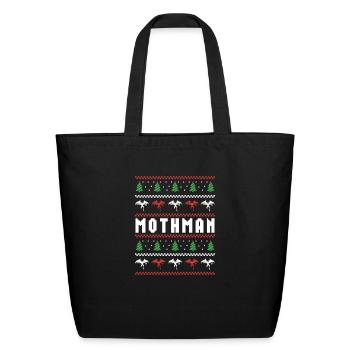 Mothman Ugly Christmas Sweater - Eco-Friendly Cotton Tote - black - Front
