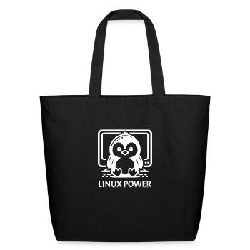 Linux Power - Eco-Friendly Cotton Tote - black - Front