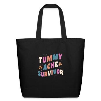 Tummy Ache Survivor Groovy - Eco-Friendly Cotton Tote - black - Front