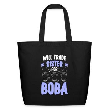 Bubble Tea Bubbles Taiwan Iced Tea - Eco-Friendly Cotton Tote - black - Front