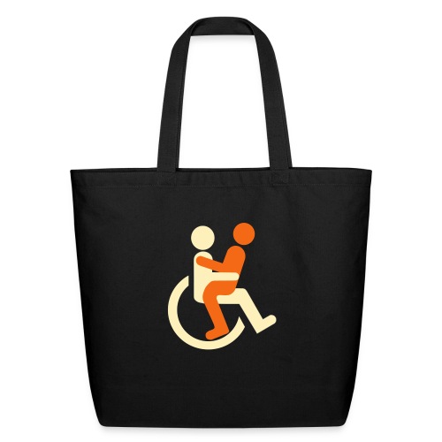 Sit with me on my wheelchair,wheelchair love, roll - Eco-Friendly Cotton Tote