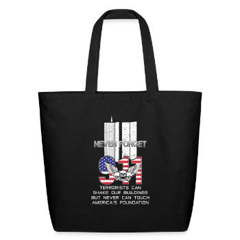 911 Never forget - Eco-Friendly Cotton Tote - black - Front