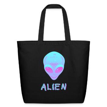 Alien design - Eco-Friendly Cotton Tote - black - Front