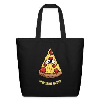 New Slice Order - Eco-Friendly Cotton Tote - black - Front