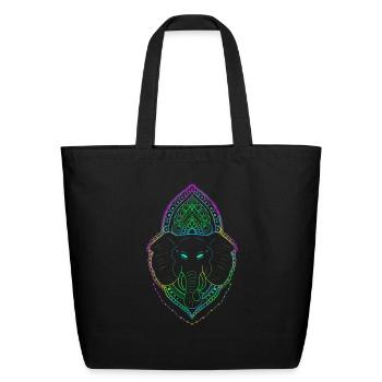 Abstract Elephant - Eco-Friendly Cotton Tote - black - Front