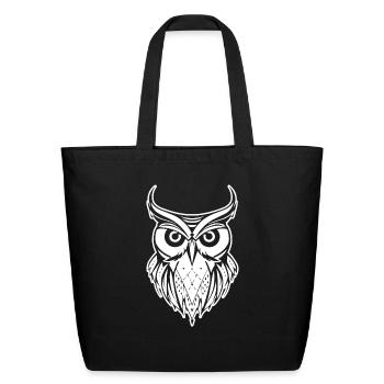 Owl Bird Birds - Eco-Friendly Cotton Tote - black - Front