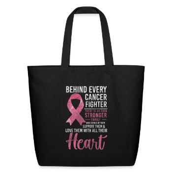 Disease Cancer Screening Chemotherapy Ribbon - Eco-Friendly Cotton Tote - black - Front