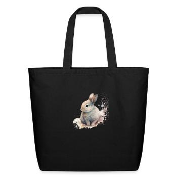 Easter Bunny - Eco-Friendly Cotton Tote - black - Front