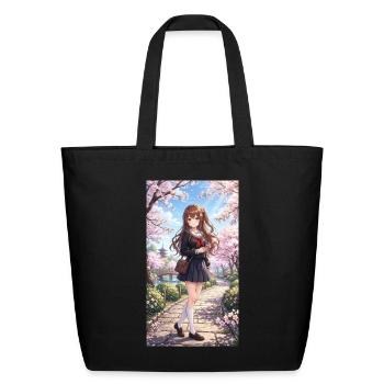Sakura Path anime lover  - Eco-Friendly Cotton Tote - black - Front