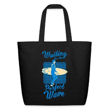 Inspiration surf - Sac fourre-tout en coton naturel - noir - Devant