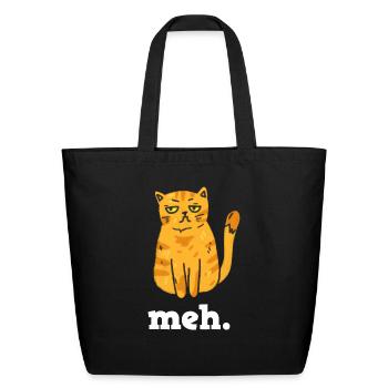 Cat Meh Design For Pet Cat Lovers - Eco-Friendly Cotton Tote - black - Front