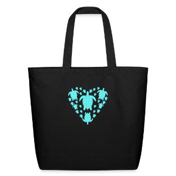 Sea Turtle Sea Life - Eco-Friendly Cotton Tote - black - Front
