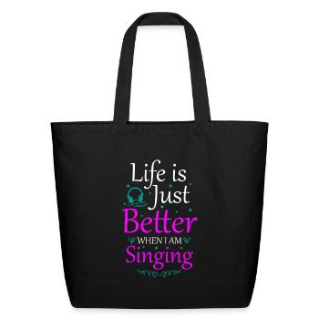 Music Rap Hobby Music School - Eco-Friendly Cotton Tote - black - Front