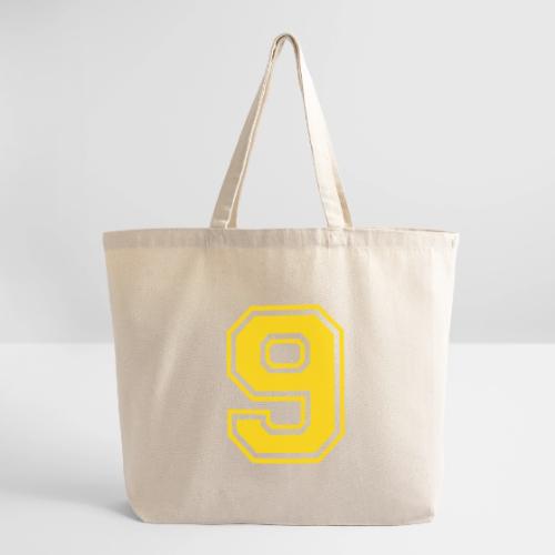 Number 9 in a classic athletic collegiate font - Eco-Friendly Cotton Tote