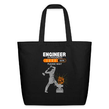 Engineer in progress - Eco-Friendly Cotton Tote - black - Front
