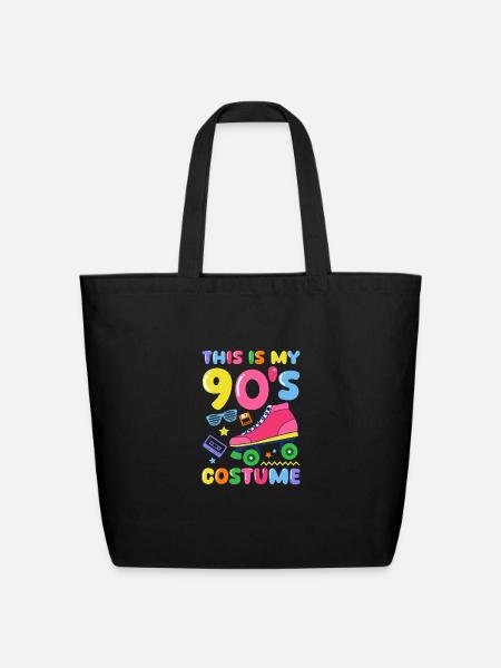This Is My 90's Costume Retro Vintage - Eco-Friendly Cotton Tote - black