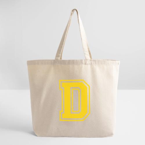 Letter D – Capital Athletic Alphabet Monogram - Eco-Friendly Cotton Tote