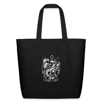Fish and anchor - Eco-Friendly Cotton Tote - black - Front