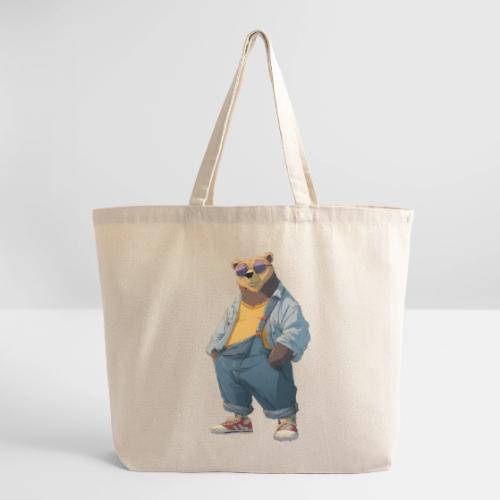 Fashion Streetwear Bear Cartoon Art - Eco-Friendly Cotton Tote