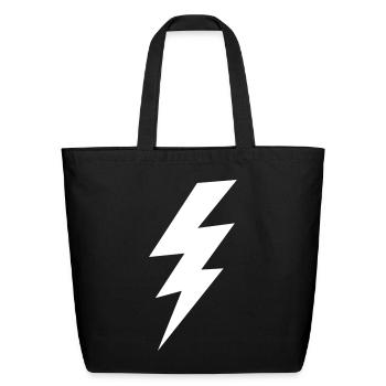 thunder lightning bolt flash - Eco-Friendly Cotton Tote - black - Front
