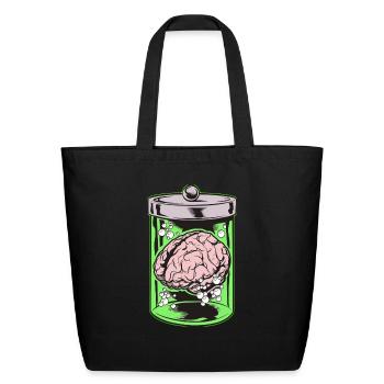 brain - Eco-Friendly Cotton Tote - black - Front
