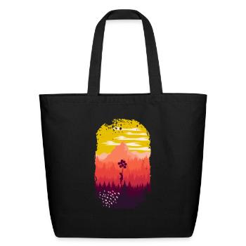 Nature Vintage Minimalist Pine Trees - Eco-Friendly Cotton Tote - black - Front